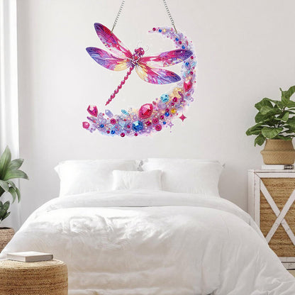 Ristpal Diamond Painting Kits Hanging for Adult, Special Shaped Rhinestone, DIY Acrylic Diamond Art Painting Window Pendants Home Garden Wall Hanging Kits for Home Decor and Gifts (Dragonflies)