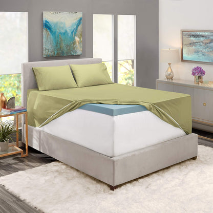 Nestl Bed Linen Set - Queen, 4 Piece Microfiber in Sage Green, Deep Pocket, Soft Premium