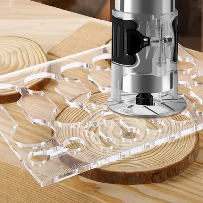 Soimuk Router Templates for Woodworking,Router Jig Dumbbell Inlay Templates Decorative,13-in-1 DogBone Router Templates(10 * 7.8 inches)