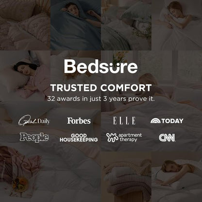 Bedsure California King Duvet Cover - Extra Soft Prewashed Cotton-Like Polyester Set, 104''x98'' with Zipper Closure & 2 Pillow Shams