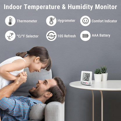 TempPro TP49 Digital Hygrometer - 3-Piece Indoor Thermometer & Humidity Meter | Accurate Weather Monitoring