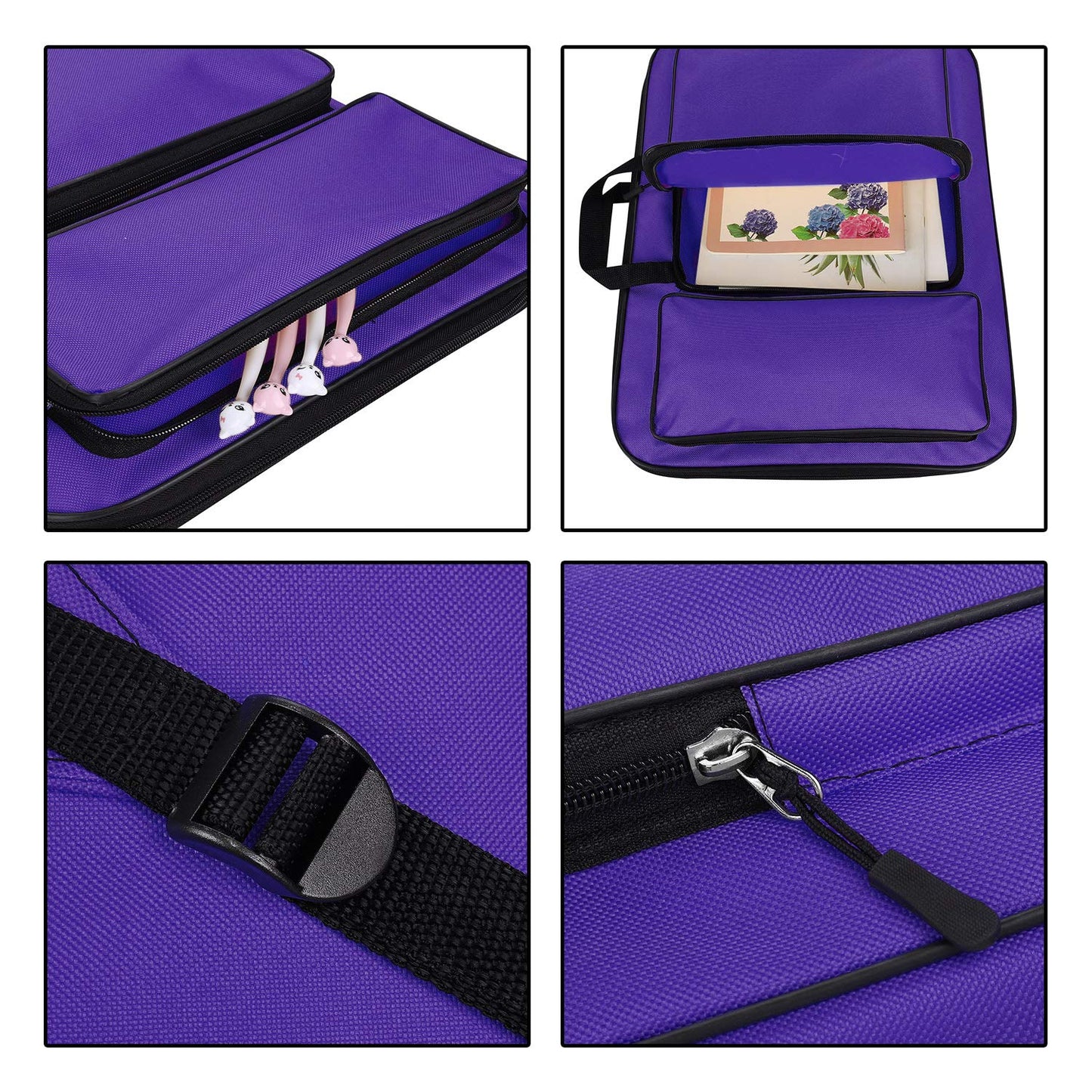 Art Portfolio Carry Case Bag Drawboard Tote Handheld Storage Portable Shoulder Lightweight Box for 8k Sketch Pad Artist Drawing Painting Supplies