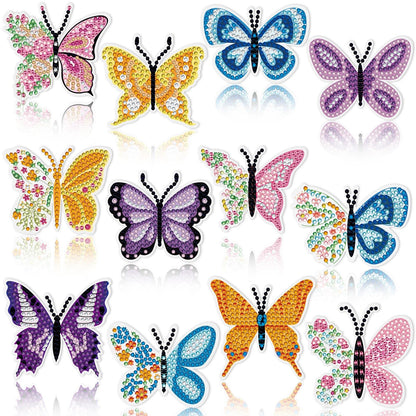 Saillong 12 Pack Butterfly Diamond Painting Greeting Card Kits Spring Diamond Art Cards with Envelopes Flower Butterflies Shaped 5D Rhinestones Painting Kit for Adults DIY Crafts Friend Birthday Gifts