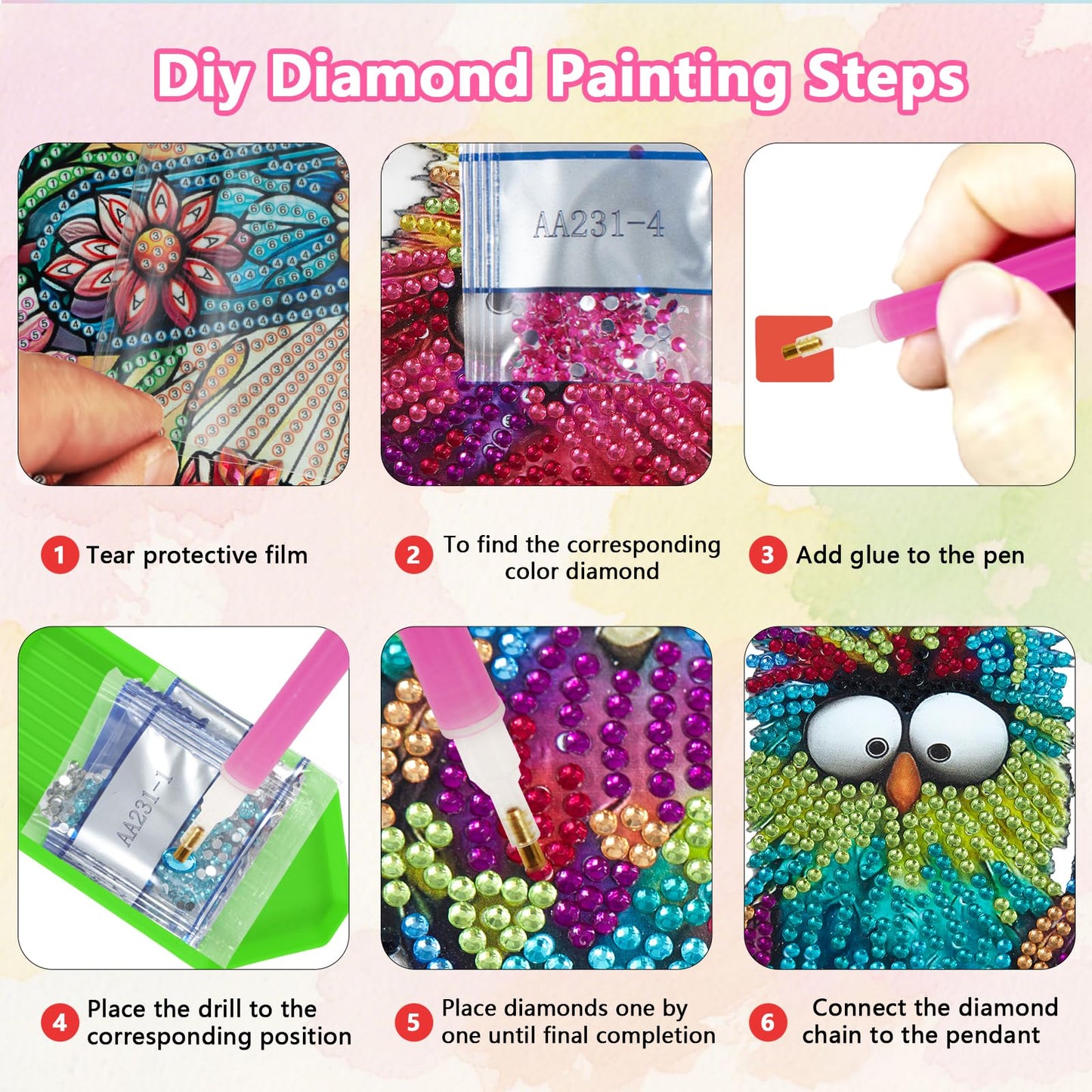 NQRSBUI DIY Hanging Diamond Art Kits for Adults, Bird Double Sided Diamond Art Painting Suncatchers Pendants, Crystal Gem Craft Painting Kit for Home Garden Wall Decor Gift (Bird)