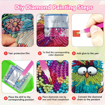 NQRSBUI DIY Hanging Diamond Art Kits for Adults, Bird Double Sided Diamond Art Painting Suncatchers Pendants, Crystal Gem Craft Painting Kit for Home Garden Wall Decor Gift (Bird)