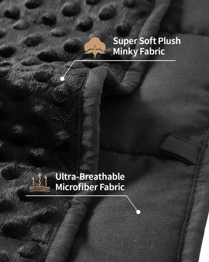 Mr. Sandman Weighted Blanket for Adults, Heavy Blanket for Woman, Man Sleeping/Calm, Soft and Cozy Weighted Throw Blankets, Machine Washable, 60 x 80in, 15 lbs, Black