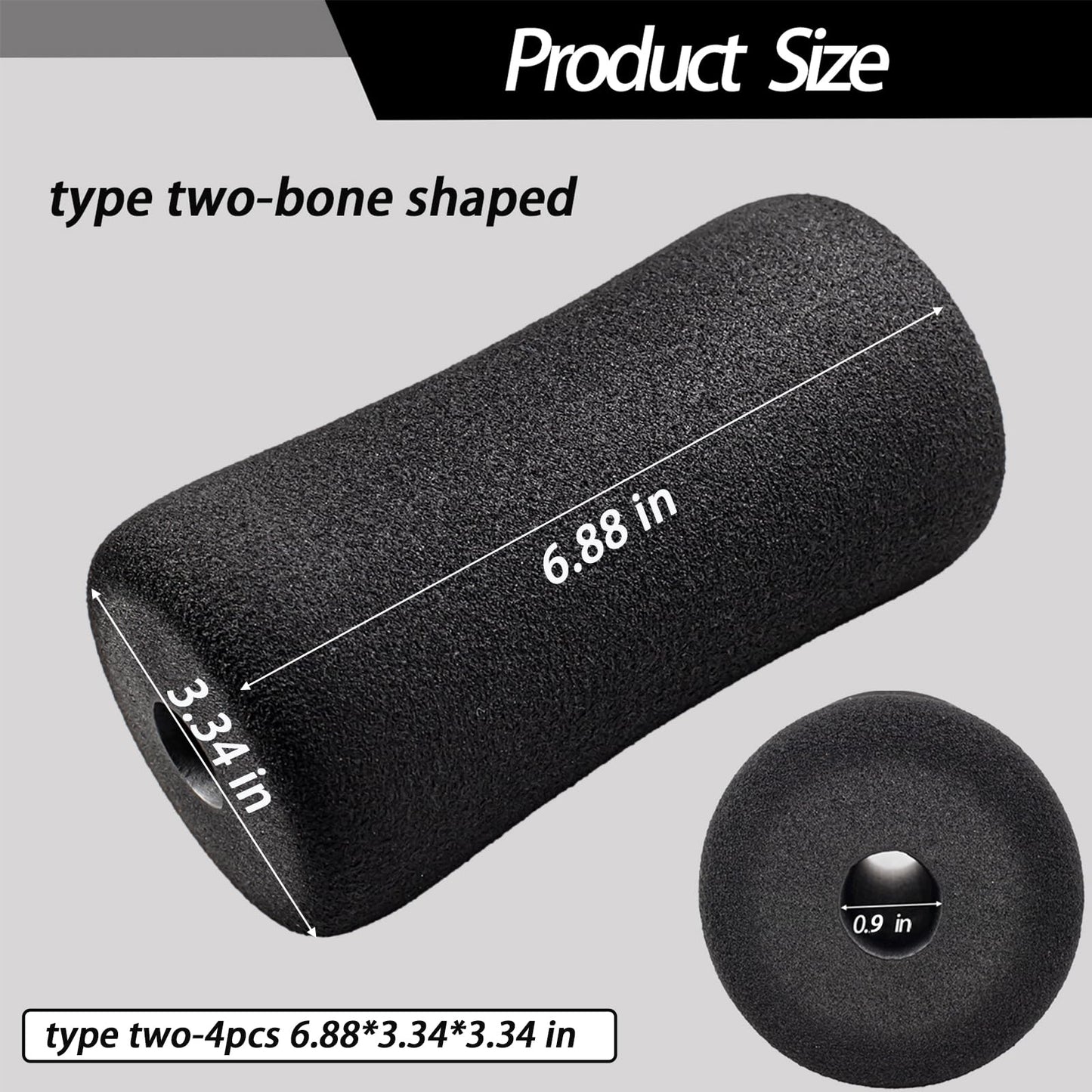 Foot Foam Pads Rollers(7.87in*3.14in*3.14in) for Exercise Machine, Inversion Table, Workout Bench, Sits Ups Replacement Parts, Home Gym Accesories