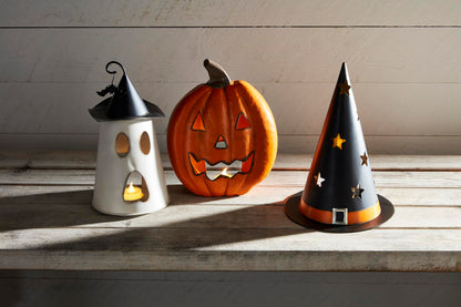 Mud Pie Halloween Tin Lanterns, Hat, 10.5" x 7.5"