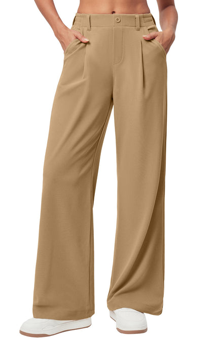 Ewedoos Wide Leg Pants Woman Stretchy Work Dress Pants Women Pull on Business Casual Slacks Trousers Fall Outfits 26"/28"