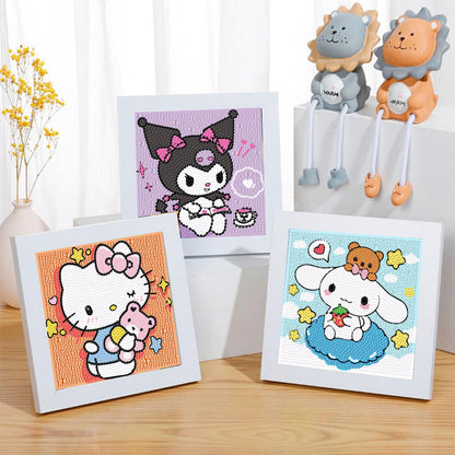 Sretoul 4 Pack Cartoon Diamond Art Kits for Kids - Kid Diamond Art Painting Kit Cartoon, Cute Gem Arts for Kids Ages 4 6 8 12, DIY Crystal Gem Kits for Children Girls Boys Gifts (6x6 inch)