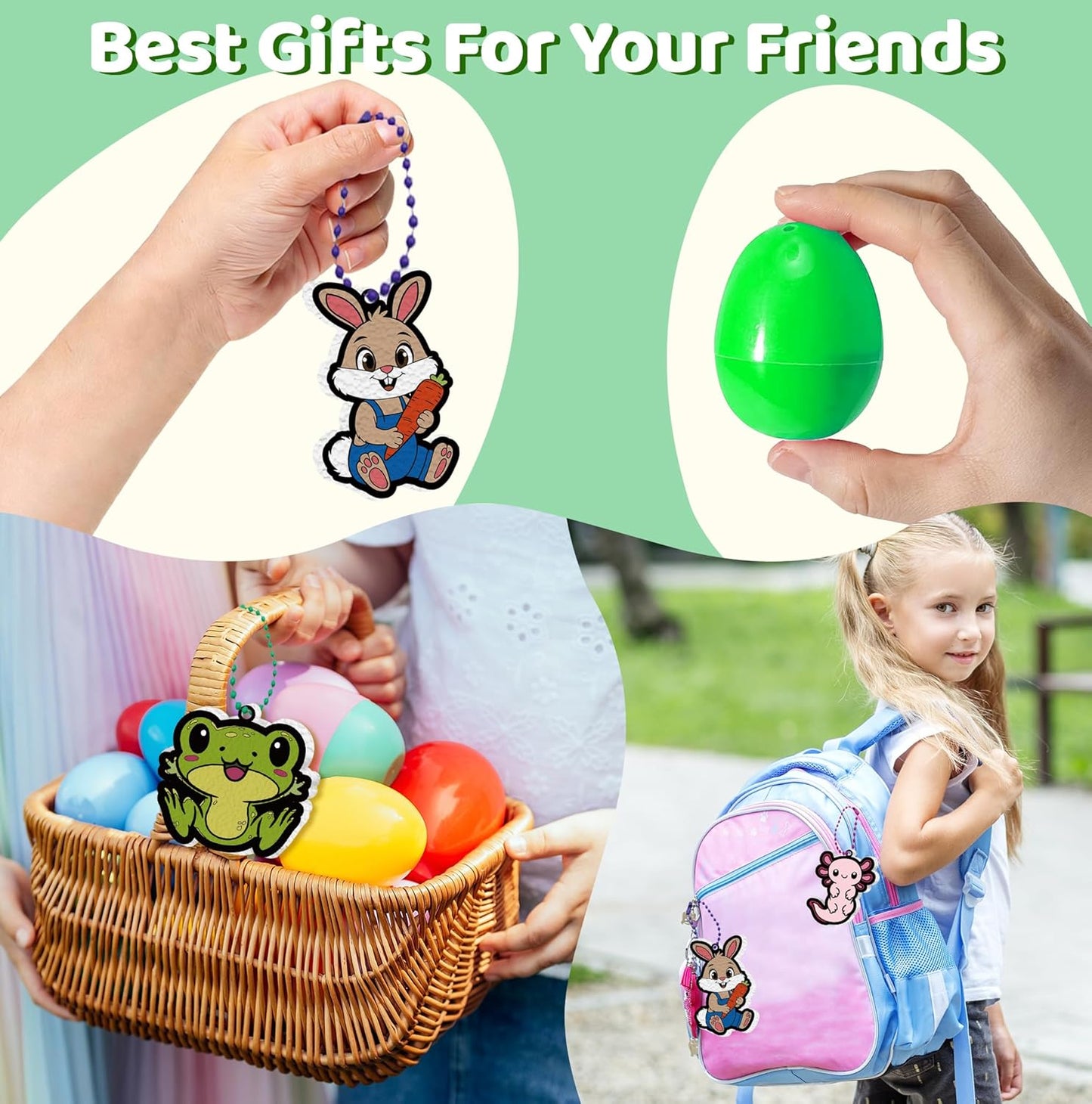 24PCS 3D Easter Basket Stuffer Party Favors, Magic Puffs, Puffs, DIY Art Crafts Kits Paint for Kids, Foam Texture