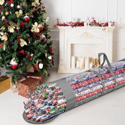 ProPik Wrapping Paper Organizer - Heavy Duty Storage Bag for 40-Inch Rolls | Holds Up to 24 Rolls, Clear PVC