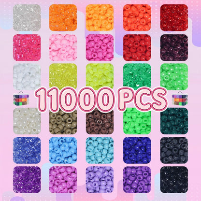 LIS HEGENSA 30 Color 12800PCS+ Kandi Pony Beads Bulk,Bead for Necklace Jewelry Making Hair Braiding Keychain Bracelets Making Kits,Pet Art Beads for Crafts Braids Girls