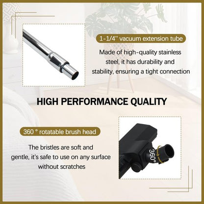 AOQIVIS 3670M Vacuum Extension Tube & with Universal Vacuum Cleaner Floor Brush Head for Eureka Vacuum | Accepting 1.25 inch Cleaner | Vacuum Attachments 31.7inch