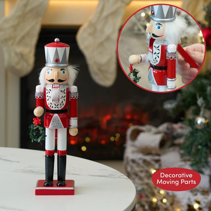 THE TWIDDLERS - 12-Inch Uncle Sam USA Wooden Nutcracker - American Flag Decorative Christmas Nutcracker Figures - Traditional Patriotic Decoration - Pine Wood Classic Ornament - Holiday Decor