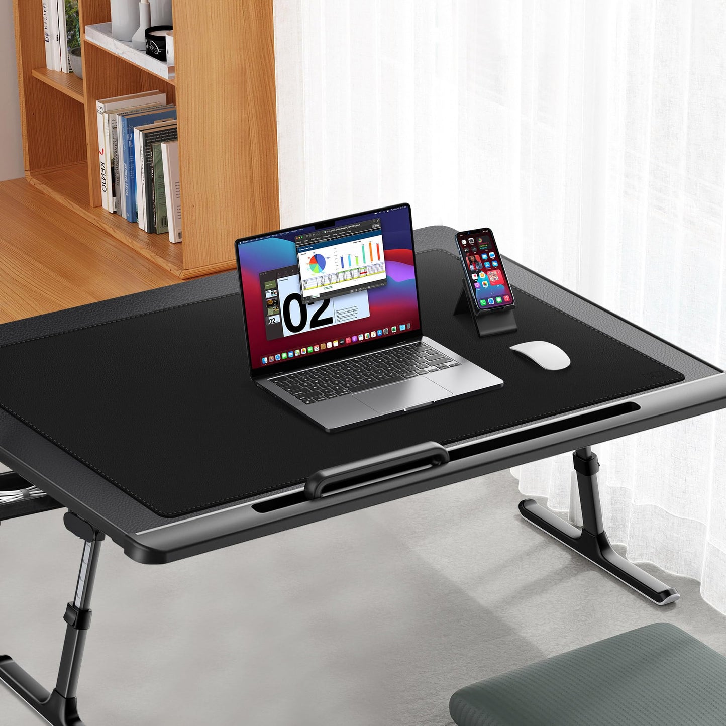 Cacoy 36" x 20" Leather Desk Mat for Home Office, Extra Large PU Leather Desk Pad Blotters, Waterproof Computer Keyboard Mat, Extended Gaming Mouse Pad, Desk Protector for Desktop and PC Laptop, Black