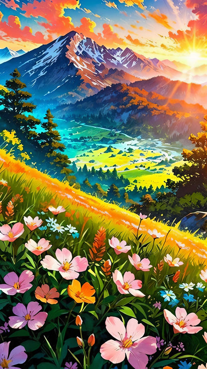 ARTGOTO Large Square Drill Diamond Art Painting Kits for Adults,15.7x27.5inch/40x70cm Landscape Mountain Forest D DIY Full Square Diamond Dots Large Size,Big Gem Art and Crafts for Home Wall Decor