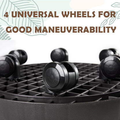 12.6 Inch Planter Caddies Rolling Saucer Caddy with Wheels, Heavy Duty Wheeled Stand for Potted Plant, Round Coaster