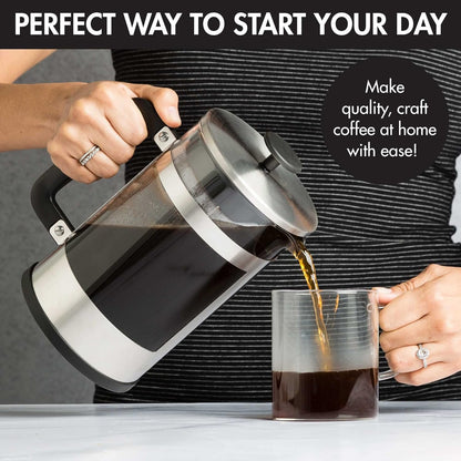 Primula 2-in-1 Coffee Maker, French Press & Cold Brew, 6 Cup Size, Durable Glass Carafe, Comfort Grip Handle