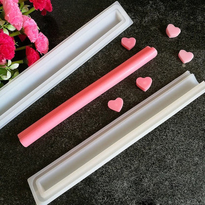 EchoDone Heart Tube Column Silicone Soap Mold Embed Soap Making Supplies Tool Heart Shape Candle Mold Set Soap Mould