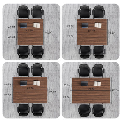 Flip-Top Folding Conference Table with Wheels, Modular Conference Room Table Training Room Tables, Mobile Meeting Tables for Office, Seminar Spaces, Classroom Desk, Locking Casters, Set of 2/4/6/8