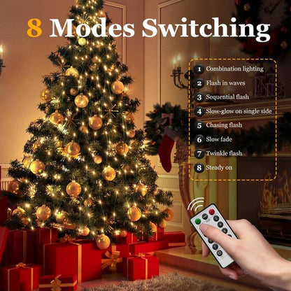 Btfarm Christmas Tree Lights - 400 LED Remote Fairy Lights | 6.6FT Waterproof Dimmable Twinkle for 5-7FT Trees