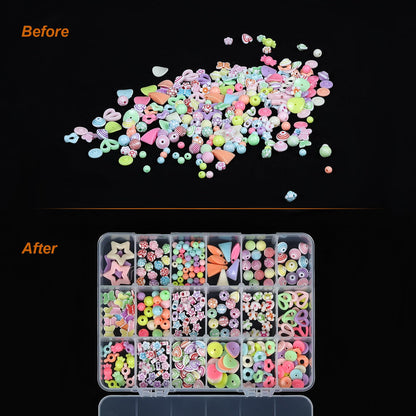 CGCG 3 Pack 7.9 x 5.8 inch Plastic Organizer Box with Adjustable Dividers 18 Grids Clear multi Compartment Storage Container Small Case for Beads Crafts Jewelry Fishing Tackles nail charm sticker