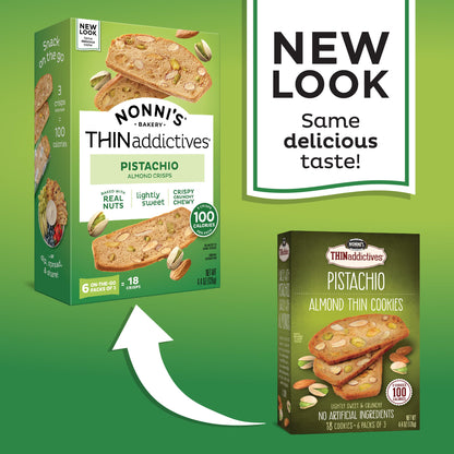 Nonni's, Thin addictives Pistachio Almond Crisps, 4.4 Ounce