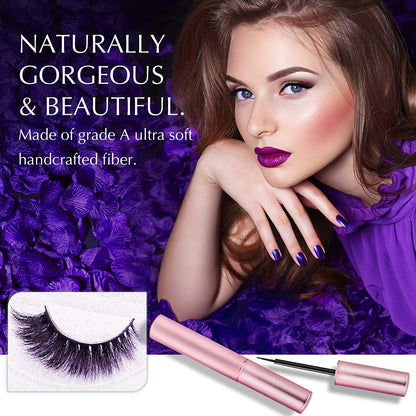 Magnetic Eyelashes with Applicator: 5 Pairs Reusable Natural & Glam Lashes, Lightweight Magnetic Liner, Beginner-Friendly, No Glue Needed, Waterproof & Cruelty-Free