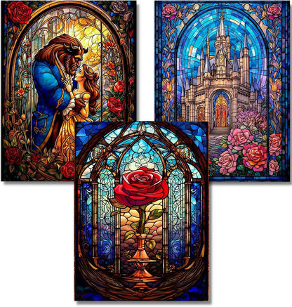 VeGuude Diamond Art Kits for Adults - 3 Pack Cartoon Diamond Painting for Beginners, Diamond Dots Round 5D Full Drill Paint with Diamonds Pictures Gem Art Painting Kits DIY Crafts Kits 12x16inch