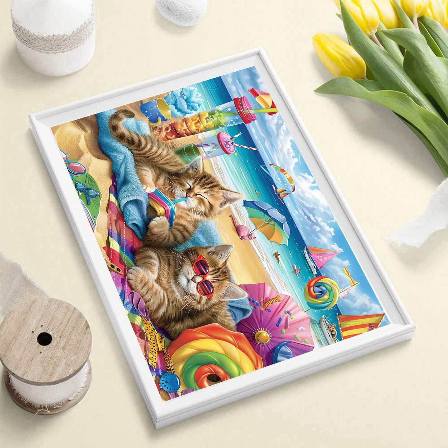 DOTSOPS Diamond Painting Kits Art Adults Painting Kit Crafts DIY 5D Diamond Art Packs Kits Full for Adults Beginner Home Wall Decoration Gift 11.8x15.7 Inches (6 Pack Cat Dog)