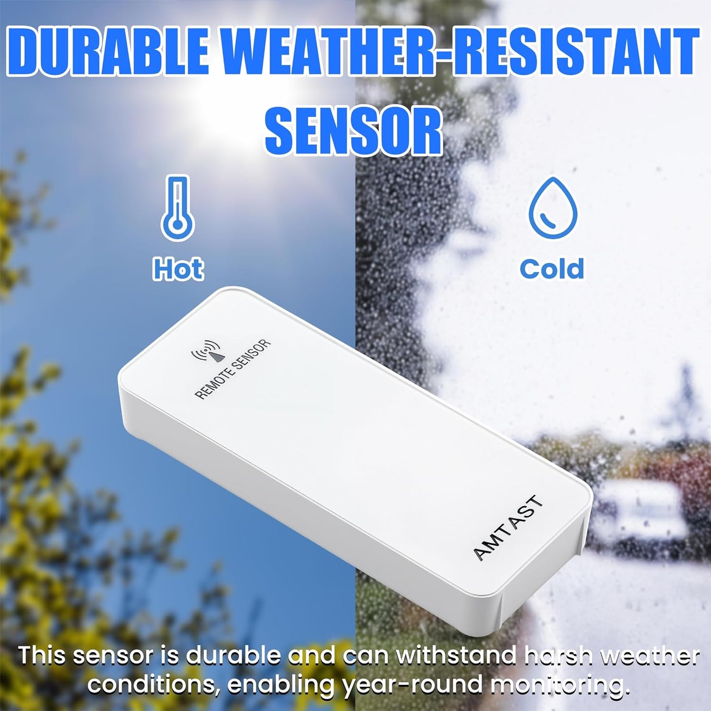 Wireless Outside Sensors Remote AC Adapters for Weather Station Monitoring, Weather-Resistant Sensors