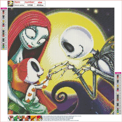 MMAHD 5D DIY Diamond Art Painting Kits, Cartoon Skull Round Full Drill Diamond Art Crafts Home Wall Decoration 15.8 x 15.8inch