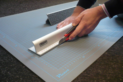 Victor 24-Inch Professional Aluminum Safety Ruler with Finger Guard Edge and Non-Slip Base – Precision Cutting Tool for Craft Projects – Durable Safety Ruler