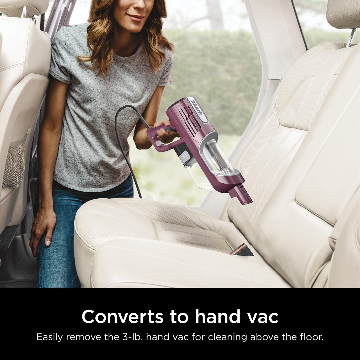 Shark HZ702 Ultralight PetPro Corded Stick Vacuum with PowerFins HairPro Odor Neutralizer Technology, Wine Purple