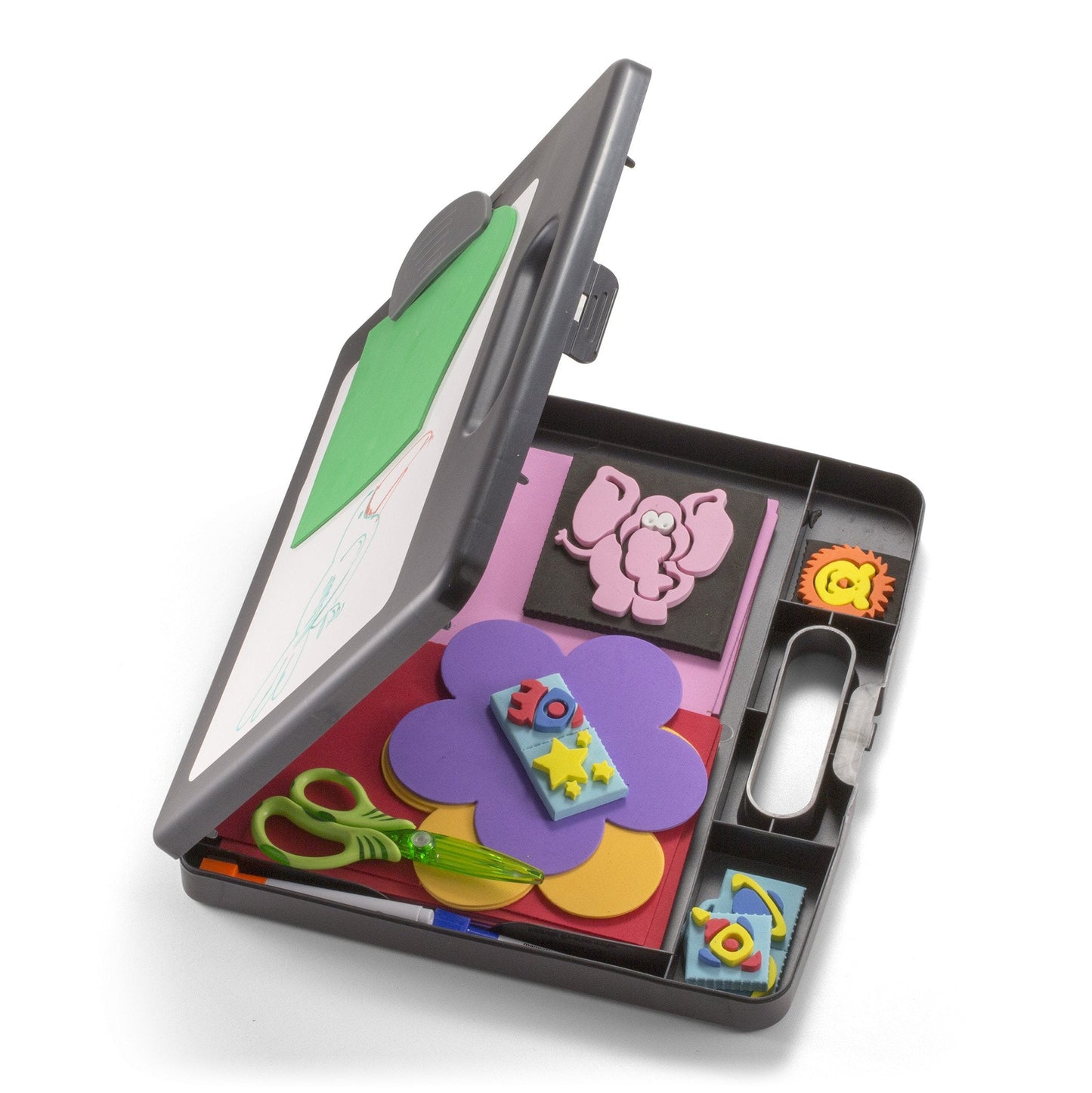 Officemate Clipboard Box for Activities with Dry Erase Board, Letter/A4 Size, Charcoal (83383)