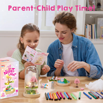 Make Your Own Unicorn Night Light - Birthday Crafts Gifts for Girls Kids, Unicorns Terrarium Kit for Kids, 3-in-1 Unicorn Toys Presents, Arts and Crafts for Girl Aged 6 7 8-12