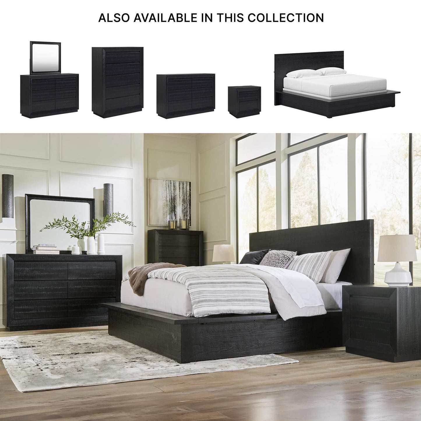 Signature Design by Ashley Londer Casual Nightstand with USB Ports, Black