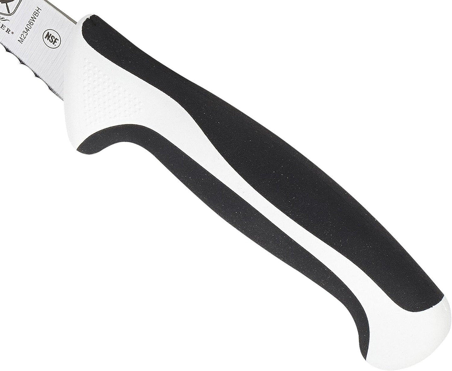 Mercer Culinary M23406WBH Millennia Utility Knife, 6-Inch Wavy Edge, White Handle