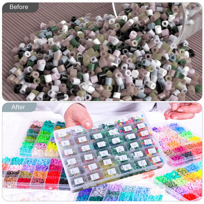 Leelosp 8 Pack 36 Grids Clear Plastic Organizer Storage Box with Adjustable Dividers Small Crafts Organizers Bead Storage Compartment Container for Jewelry Fishing Tackle Nail Parts