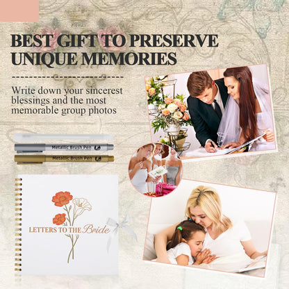 Lignumix 10x10 inch Scrapbook Photo Album for Wedding,Letters to The Bride Scrapbooks with 30 Blank Pages and Scrapbook Supplies,DIY Memory Guest Book for Bridal Shower Bachelorette Party