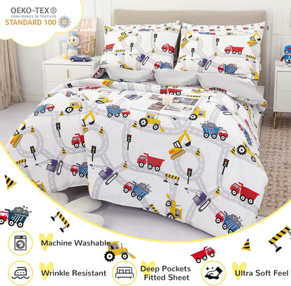 Sets Set 7 Viviland Kids Full Bedding for Boys, Girls Soft Full Comforter with Sheets, Pieces Microfiber Bed in a Bag