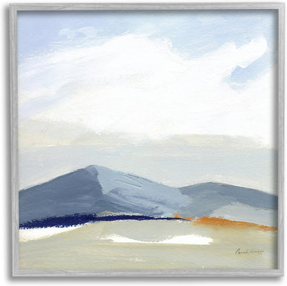 Stupell Industries Abstract Mountain Range Tranquil Hills Open Landscape Painting, Grey Framed Wall Art, 24 x 24