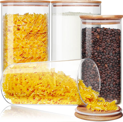 180oz x2 93oz x2 [Set 4], HomArtist Large Glass Flour and Sugar Containers & of Glass Food Storage Containers
