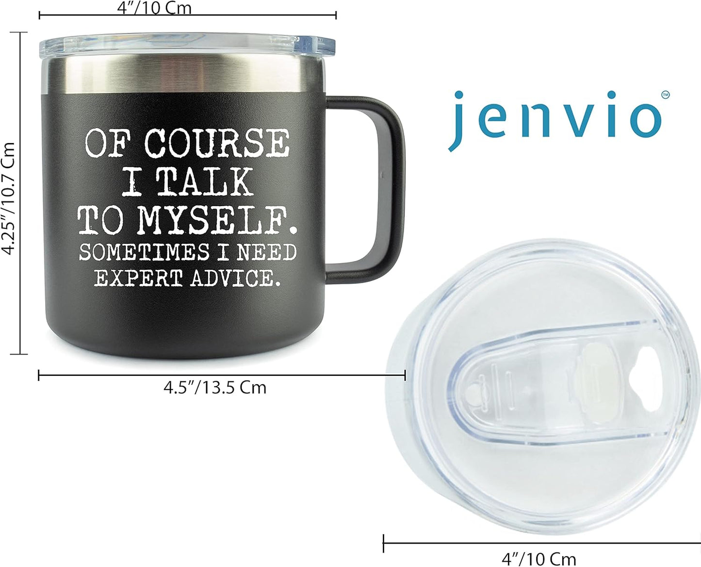 JENVIO Funny Travel Mugs for Fathers Day, Laser Etched Stainless Steel Coffee Mug Tumbler, Unique Gift