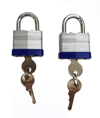 Fu Volante Laminated Steel Key Lock, 1-9/16 in. Wide Body, 2 Padlocks Keyed Alike