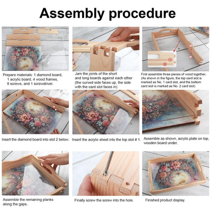 AiYuanzsh Moon Diamond Art Tray with Handle, 5D Diamond Painting Tray DIY Plate Kit for Adults, Decorative Diamond Art Serving Tray for Home Organizer