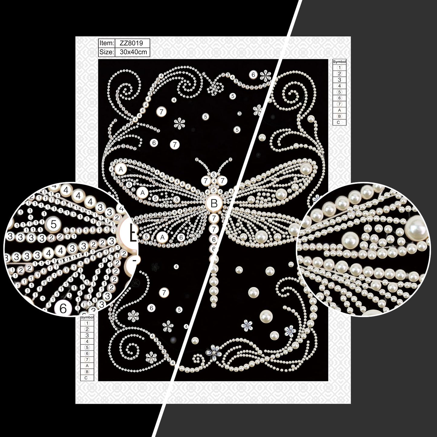 WSLWXSHM Pearl Diamond Painting Kits for Adults Dragonfly, 5D Special Shape Diamond Art Kits for Beginners, Crystal Rhinestones Diamond Painting for Home Wall Decoration Gift 12×16inch/30×40cm, Animal