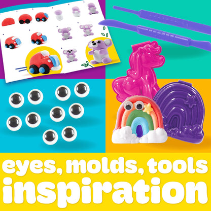Play-Doh Air Dry Clay Case, Scented Variety Pack, 13 Air-Dry Clays, Fun Molds, Wiggly Eyes, and Sculpting Tool, Arts and Crafts Supplies, Modeling Clay, Fun Kids Activities, Pottery