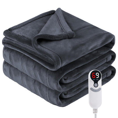 Electric Heated Blanket Full Size 72"x84", Cozy Large Oversized, 5 Heating Levels & 10 Hours Auto Off, Cozy for Bed, Sofa, & Office, Machine Washable, Purple